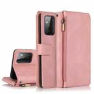 For Samsung Galaxy A72 5G Skin-feel Crazy Horse Texture Zipper Wallet Bag Horizontal Flip Leather Case with Holder & Card Slots & Wallet & Lanyard(Rose Gold) - 1