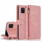 For Samsung Galaxy A81 Skin-feel Crazy Horse Texture Zipper Wallet Bag Horizontal Flip Leather Case with Holder & Card Slots & Wallet & Lanyard(Rose Gold) - 1