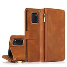For Samsung Galaxy A81 Skin-feel Crazy Horse Texture Zipper Wallet Bag Horizontal Flip Leather Case with Holder & Card Slots & Wallet & Lanyard(Brown) - 1