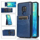 For Huawei Mate 20 Solid Color PC + TPU Protective Case with Holder & Card Slots(Blue) - 1