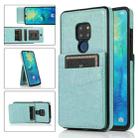 For Huawei Mate 20 Solid Color PC + TPU Protective Case with Holder & Card Slots(Green) - 1