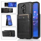 For Huawei Mate 20 Lite Solid Color PC + TPU Protective Case with Holder & Card Slots(Black) - 1