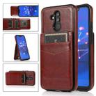 For Huawei Mate 20 Lite Solid Color PC + TPU Protective Case with Holder & Card Slots(Brown) - 1