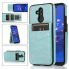 For Huawei Mate 20 Lite Solid Color PC + TPU Protective Case with Holder & Card Slots(Green) - 1