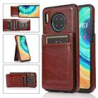 For Huawei Mate 30 Solid Color PC + TPU Protective Case with Holder & Card Slots(Brown) - 1