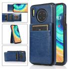 For Huawei Mate 30 Solid Color PC + TPU Protective Case with Holder & Card Slots(Blue) - 1