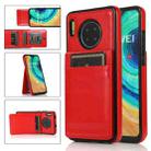 For Huawei Mate 30 Solid Color PC + TPU Protective Case with Holder & Card Slots(Red) - 1