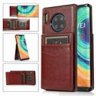 For Huawei Mate 30 Pro Solid Color PC + TPU Protective Case with Holder & Card Slots(Brown) - 1