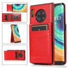 For Huawei Mate 30 Pro Solid Color PC + TPU Protective Case with Holder & Card Slots(Red) - 1