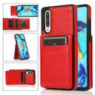 For Huawei P30 Solid Color PC + TPU Protective Case with Holder & Card Slots(Red) - 1