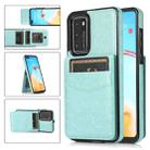 For Huawei P40 Solid Color PC + TPU Protective Case with Holder & Card Slots(Green) - 1