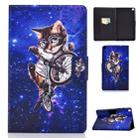 For Galaxy Tab A 8.0 2019 / T290 Colored Drawing Electric Pressed Horizontal Flip Leather Case, with Holder & Card Slots(Cat) - 1