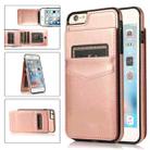 Solid Color PC + TPU Protective Case with Holder & Card Slots For iPhone 6(Rose Gold) - 1
