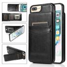 Solid Color PC + TPU Protective Case with Holder & Card Slots For iPhone 8 Plus / 7 Plus(Black) - 1