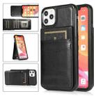 For iPhone 11 Solid Color PC + TPU Protective Case with Holder & Card Slots (Black) - 1