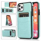 For iPhone 11 Solid Color PC + TPU Protective Case with Holder & Card Slots (Green) - 1