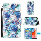 For Motorola Moto G Play (2021) Marble Stitching Horizontal Flip PU Leather Case with Holder & Card Slots & Wallet & Lanyard(Blue Green) - 1