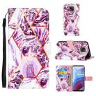 For Motorola Moto G Power (2021) Marble Stitching Horizontal Flip PU Leather Case with Holder & Card Slots & Wallet & Lanyard(Purple) - 1