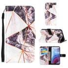 For Motorola Moto G Power (2021) Marble Stitching Horizontal Flip PU Leather Case with Holder & Card Slots & Wallet & Lanyard(Black White) - 1