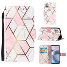 For Motorola Moto One 5G Ace Marble Stitching Horizontal Flip PU Leather Case with Holder & Card Slots & Wallet & Lanyard(Pink White) - 1