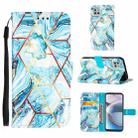 For Motorola Moto One 5G Ace Marble Stitching Horizontal Flip PU Leather Case with Holder & Card Slots & Wallet & Lanyard(Blue) - 1