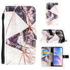 For OnePlus 9 Marble Stitching Horizontal Flip PU Leather Case with Holder & Card Slots & Wallet & Lanyard(Black White) - 1