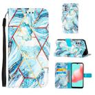 For Samsung Galaxy A32 5G Marble Stitching Horizontal Flip PU Leather Case with Holder & Card Slots & Wallet & Lanyard(Blue) - 1