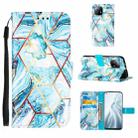 For Xiaomi Mi 11 5G Marble Stitching Horizontal Flip PU Leather Case with Holder & Card Slots & Wallet & Lanyard(Blue) - 1