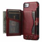 Crazy Horse Texture PU + TPU Shockproof Back Cover Case with Card Slots & Holder & Wallet & Crossbody Strap For iPhone 6 & 6s & 7 & 8(Red) - 1