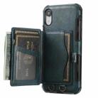 For iPhone X / XS Crazy Horse Texture PU + TPU Shockproof Back Cover Case with Card Slots & Holder & Wallet & Crossbody Strap(Navy Blue) - 1