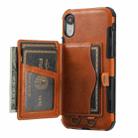 For iPhone X / XS Crazy Horse Texture PU + TPU Shockproof Back Cover Case with Card Slots & Holder & Wallet & Crossbody Strap(Brown) - 1