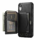 For iPhone XR Crazy Horse Texture PU + TPU Shockproof Back Cover Case with Card Slots & Holder & Wallet & Crossbody Strap(Black) - 1