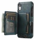 For iPhone XR Crazy Horse Texture PU + TPU Shockproof Back Cover Case with Card Slots & Holder & Wallet & Crossbody Strap(Navy Blue) - 1