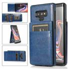For Samsung Galaxy Note9 Solid Color PC + TPU Protective Case with Holder & Card Slots(Blue) - 1