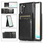 For Samsung Galaxy Note10 Solid Color PC + TPU Protective Case with Holder & Card Slots(Black) - 1