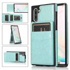 For Samsung Galaxy Note10 Solid Color PC + TPU Protective Case with Holder & Card Slots(Green) - 1