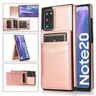 For Samsung Galaxy Note20 Solid Color PC + TPU Protective Case with Holder & Card Slots(Rose Gold) - 1