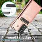 For Samsung Galaxy Note20 Solid Color PC + TPU Protective Case with Holder & Card Slots(Rose Gold) - 6