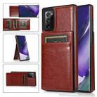 For Samsung Galaxy Note20 Ultra Solid Color PC + TPU Protective Case with Holder & Card Slots(Brown) - 1