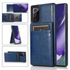 For Samsung Galaxy Note20 Ultra Solid Color PC + TPU Protective Case with Holder & Card Slots(Blue) - 1