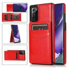For Samsung Galaxy Note20 Ultra Solid Color PC + TPU Protective Case with Holder & Card Slots(Red) - 1