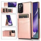 For Samsung Galaxy Note20 Ultra Solid Color PC + TPU Protective Case with Holder & Card Slots(Rose Gold) - 1