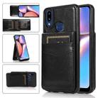 For Samsung Galaxy A10s Solid Color PC + TPU Protective Case with Holder & Card Slots(Black) - 1