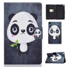 For Galaxy Tab A 8.0 2019 / T290 Colored Drawing Electric Pressed Horizontal Flip Leather Case, with Holder & Card Slots(Panda) - 1