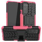 For OnePlus 9 Pro Tire Texture Shockproof TPU+PC Protective Case with Holder(Pink) - 1