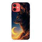 For iPhone 12 mini Shockproof Painted Transparent TPU Protective Case (Sky Wolf) - 1
