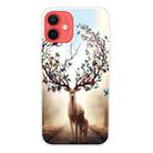 For iPhone 12 mini Shockproof Painted Transparent TPU Protective Case (Dream Deer) - 1