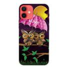 For iPhone 12 mini Shockproof Painted Transparent TPU Protective Case (Umbrella Owl) - 1