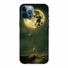 For iPhone 12 Pro Max Shockproof Painted Transparent TPU Protective Case(Pull the Moon) - 1