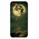 For iPhone SE 2022 / SE 2020 Shockproof Painted Transparent TPU Protective Case(Pull the Moon) - 1